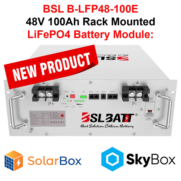 New! BSL 48V 5.12kWh Rack Mount LiFePO4 Battery - B-LFP48-100E