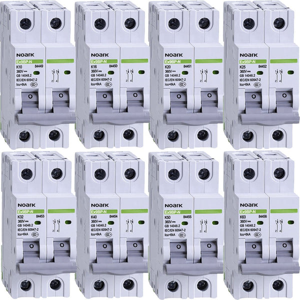 New to SolarBox Noark Ex9BN 2 Pole Miniature Circuit Breakers