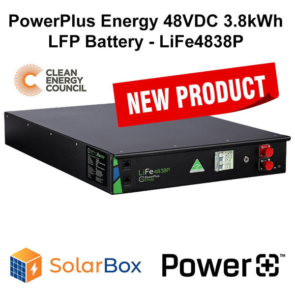 Now in stock! PowerPlus Energy 48VDC 3.8kWh LFP Battery - LiFe4838P