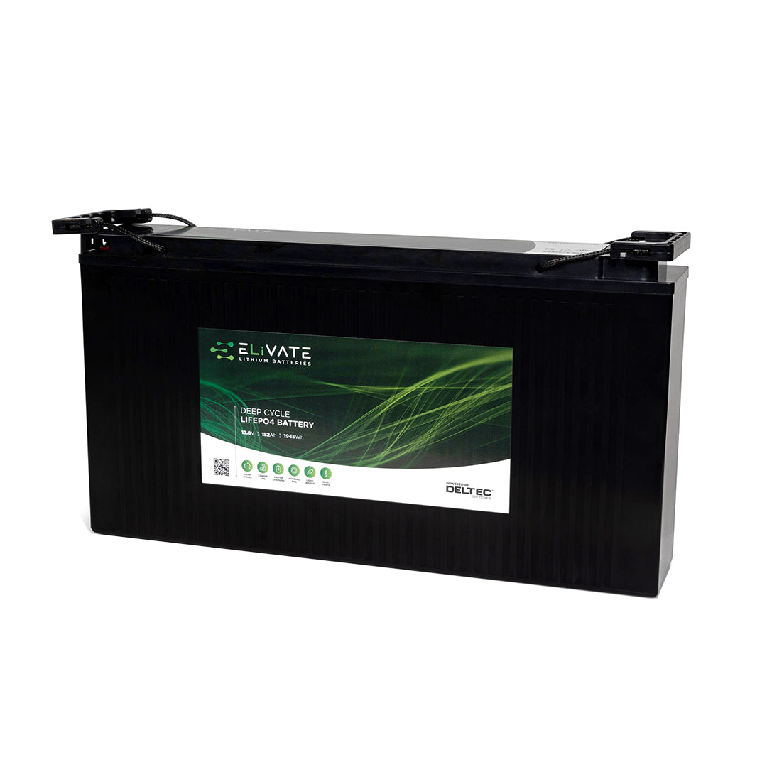 ELiVATE Lithium Slim 12V 152Ah LiFePO4 Battery Bluetooth - DEL-LFPFT12V152BT