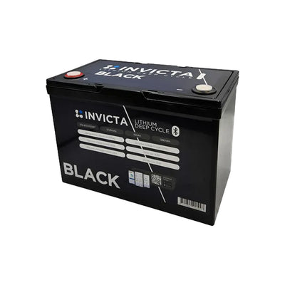 Invicta Black 12.8V 100Ah LiFePO4 Battery Bluetooth - SNLB12V100BT