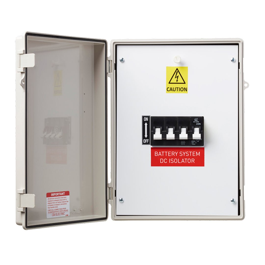 CBI Electric 160A 80VDC 4Pole Circuit Breaker in IP67 Enclosure+Noark - QSBS160 - SEL - SolarBox