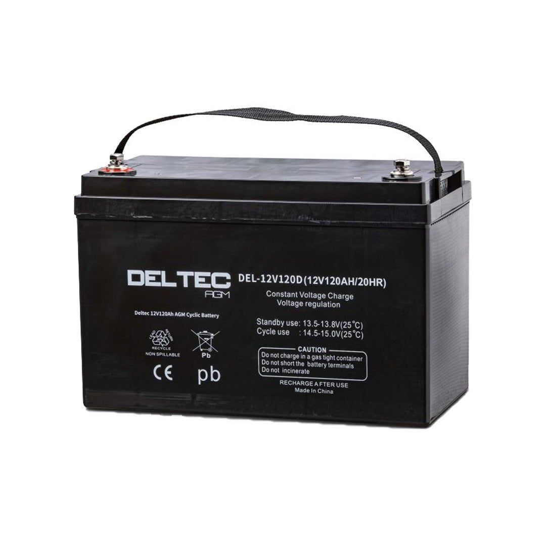 Deltec 12V 120Ah Deep Cycle AGM Battery - DEL - 12V120D - SolarBox