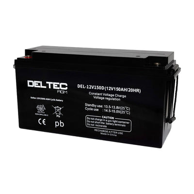 Deltec 12V 150Ah Deep Cycle AGM Battery - DEL - 12V150D - SolarBox