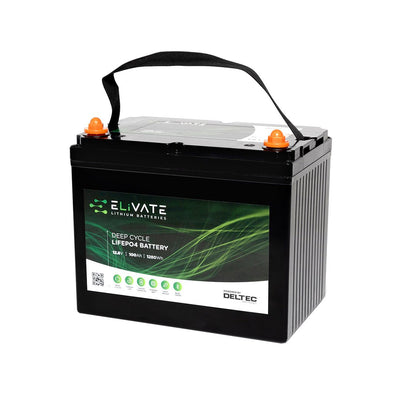 ELiVATE Lithium 12V 100Ah LiFePO4 Battery Bluetooth - DEL - LFP12V100BT - SolarBox