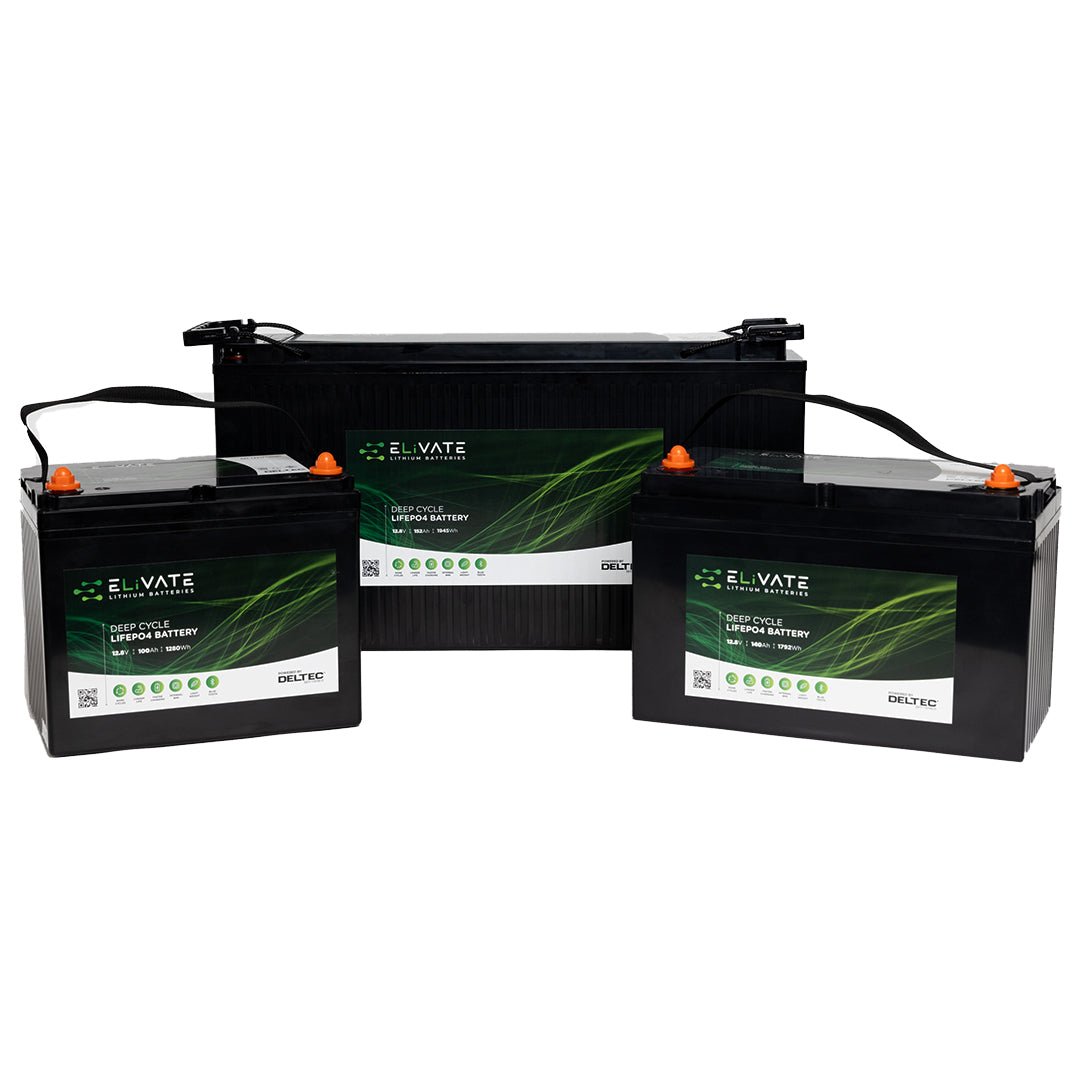 ELiVATE Lithium 12V 100Ah LiFePO4 Battery Bluetooth - DEL - LFP12V100BT - SolarBox