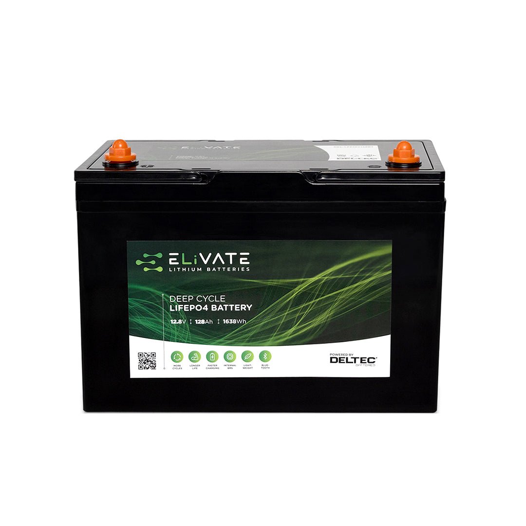 ELiVATE Lithium 12V 128Ah LiFePO4 Battery Bluetooth - DEL - LFP12V128BT - SolarBox