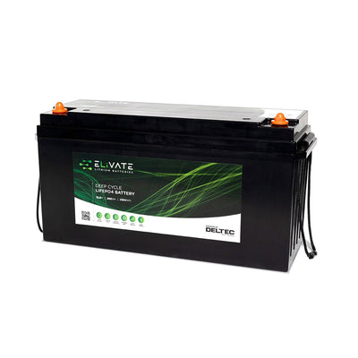 ELiVATE Lithium 12V 200Ah LiFePO4 Battery Bluetooth - DEL - LFP12V200BT - SolarBox