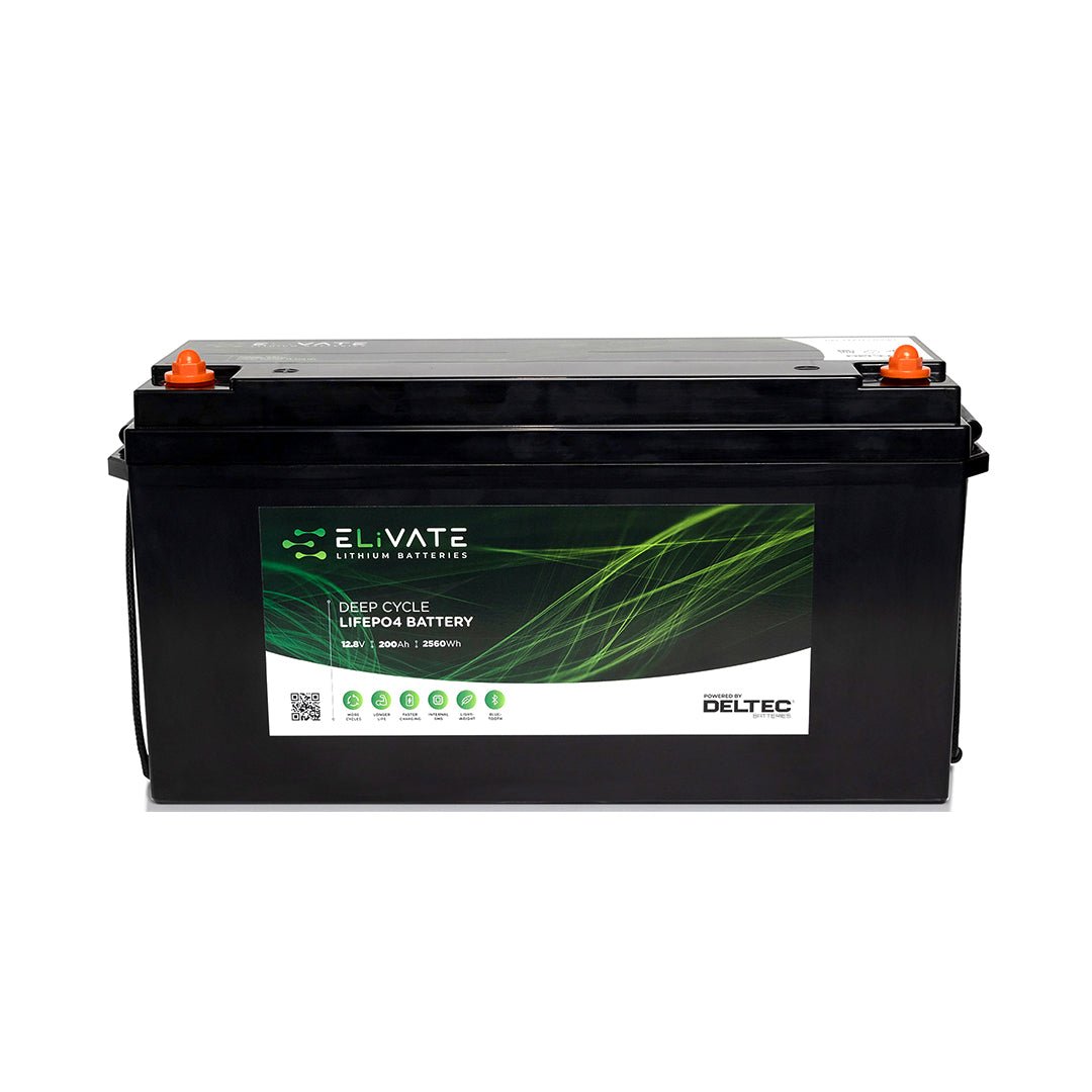 ELiVATE Lithium 12V 200Ah LiFePO4 Battery Bluetooth - DEL - LFP12V200BT - SolarBox