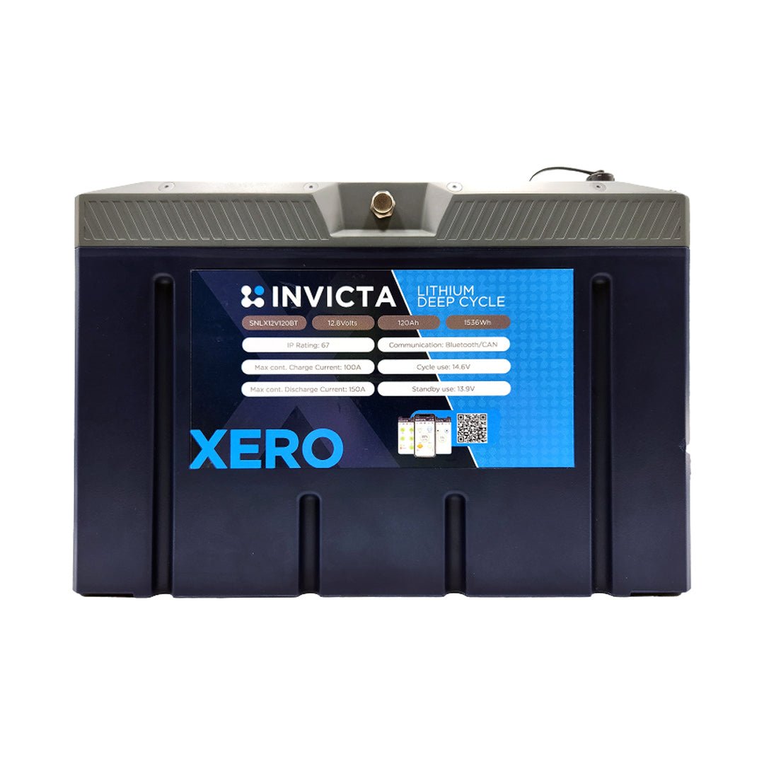 Invicta Lithium 12.8V 100Ah Xero IP67 LiFePO4 Battery Bluetooth - SNLX12V100BT - SolarBox