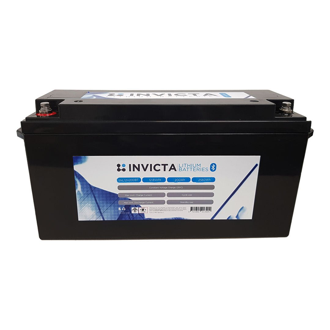 Invicta Lithium 12V 200Ah LiFePO4 Battery Bluetooth - SNL12V200BT - SolarBox