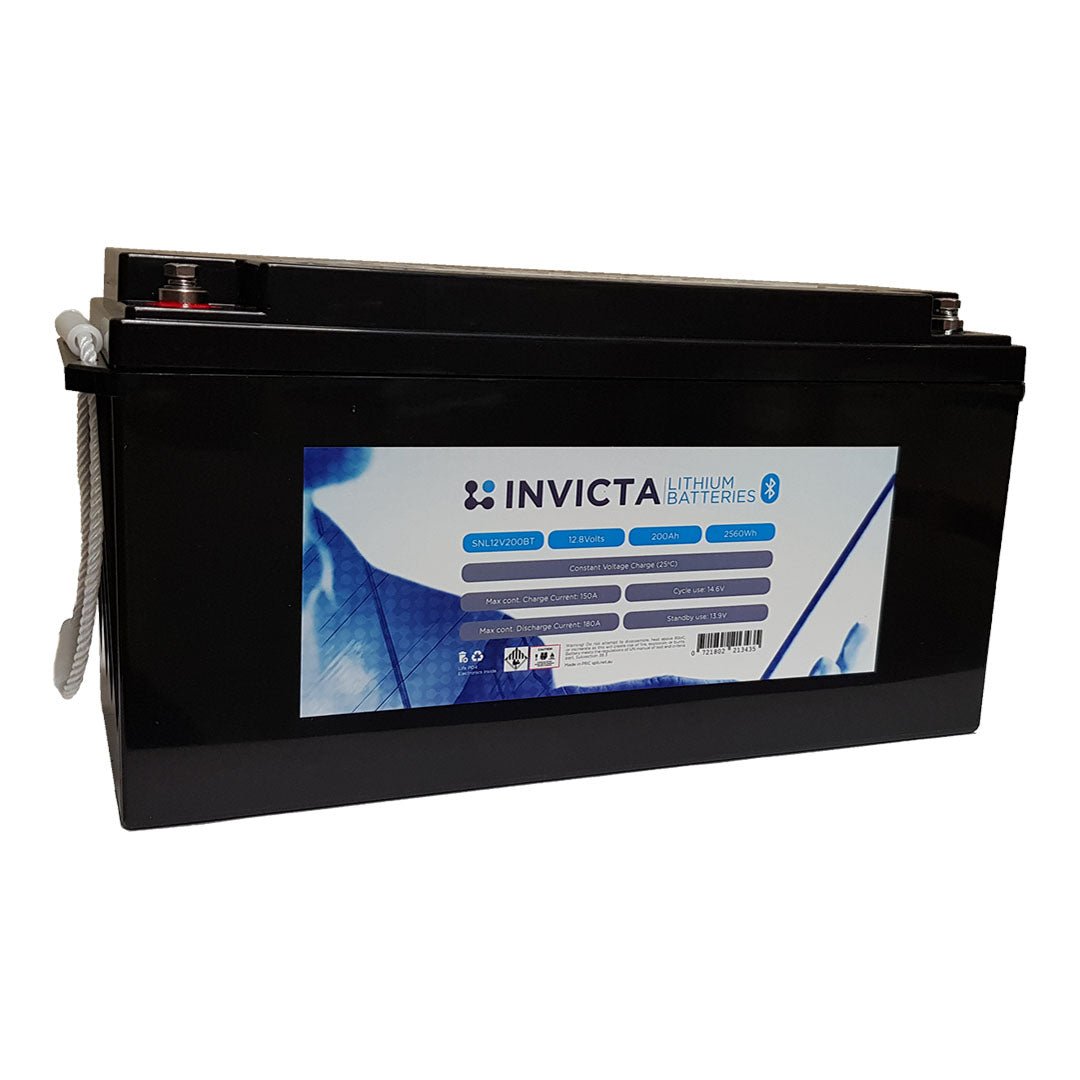 Invicta Lithium 12V 200Ah LiFePO4 Battery Bluetooth - SNL12V200BT - SolarBox