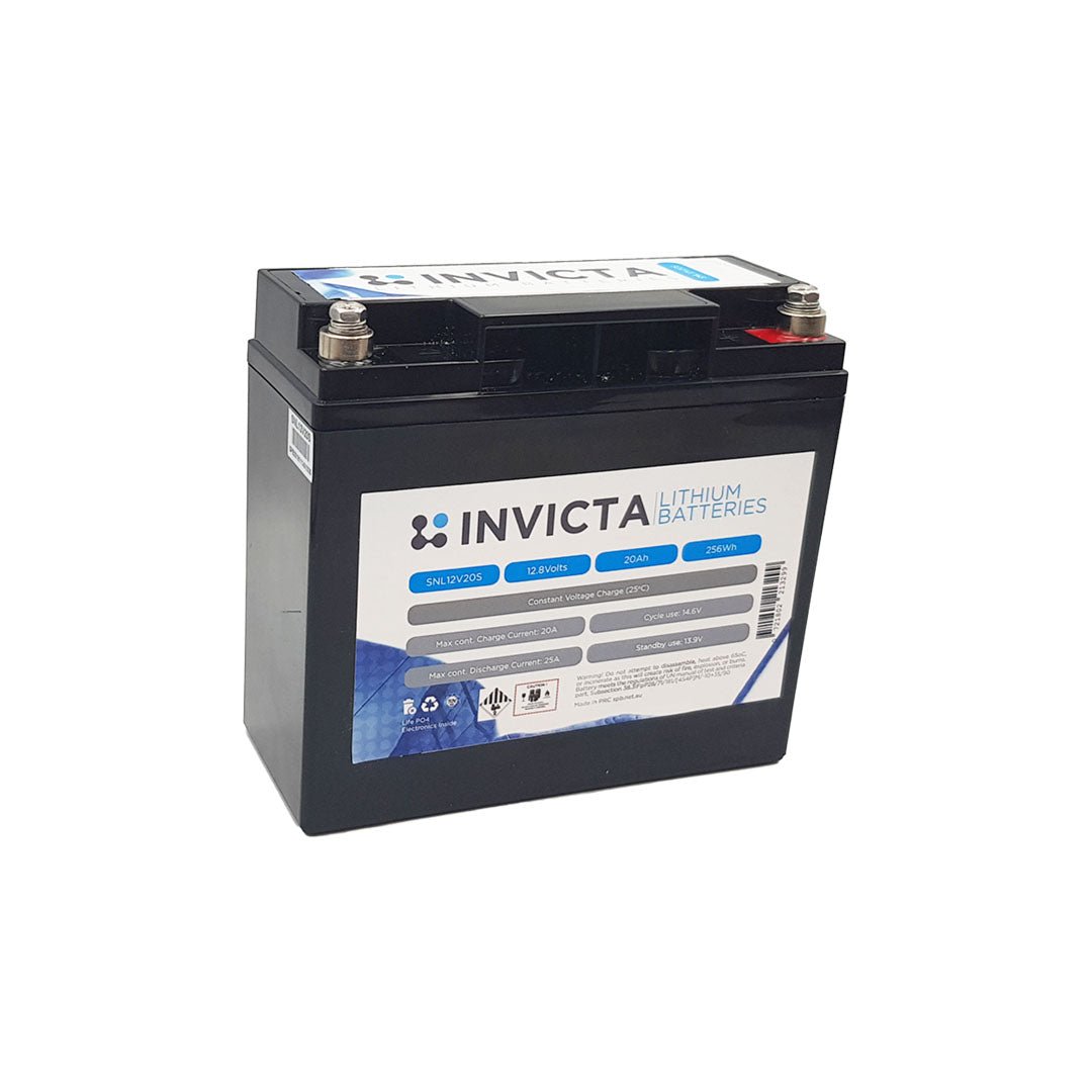 Invicta Lithium 12V 20Ah LiFePO4 Battery - SNL12V20S - SolarBox