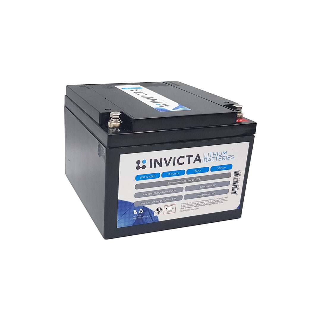 Invicta Lithium 12V 24Ah LiFePO4 Battery - SNL12V24S - SolarBox