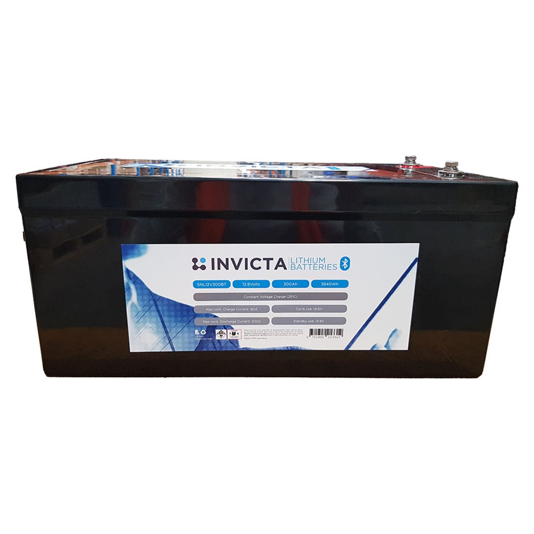 Invicta Lithium 12V 300Ah LiFePO4 Battery Bluetooth - SNL12V300BT - SolarBox