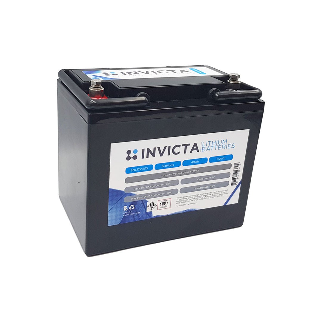 Invicta Lithium 12V 40Ah LiFePO4 Battery - SNL12V40S - SolarBox