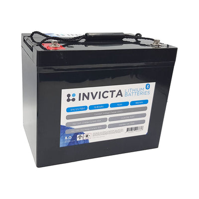 Invicta Lithium 12V 75Ah LiFePO4 Battery Bluetooth - SNL12V75BT - SolarBox