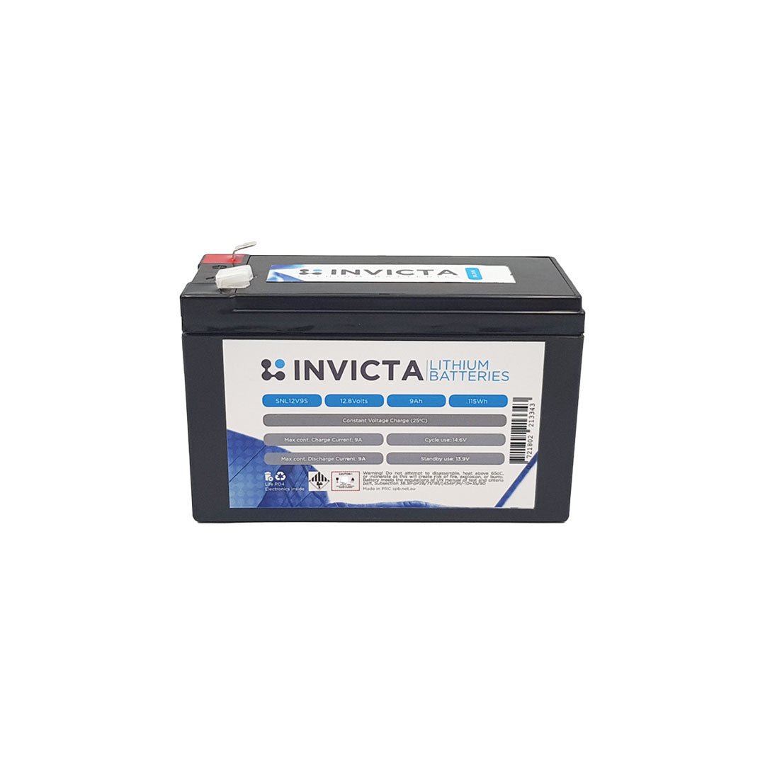 Invicta Lithium 12V 9Ah LiFePO4 Battery - SNL12V9S - SolarBox