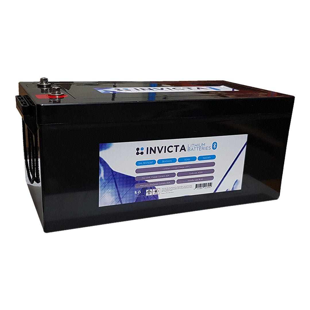 Invicta Lithium 36V 50Ah LiFePO4 Battery Bluetooth - SNL36V50BT - SolarBox