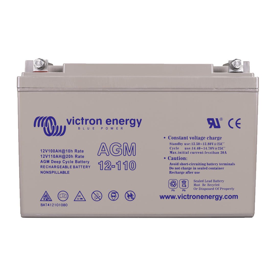 Victron 12V 110Ah AGM Deep Cycle Battery (M8 Flag) - BAT412101084 - SolarBox