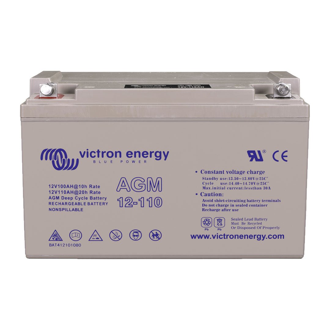 Victron 12V 110Ah AGM Deep Cycle Battery (M8 Flag) - BAT412101084 - SolarBox