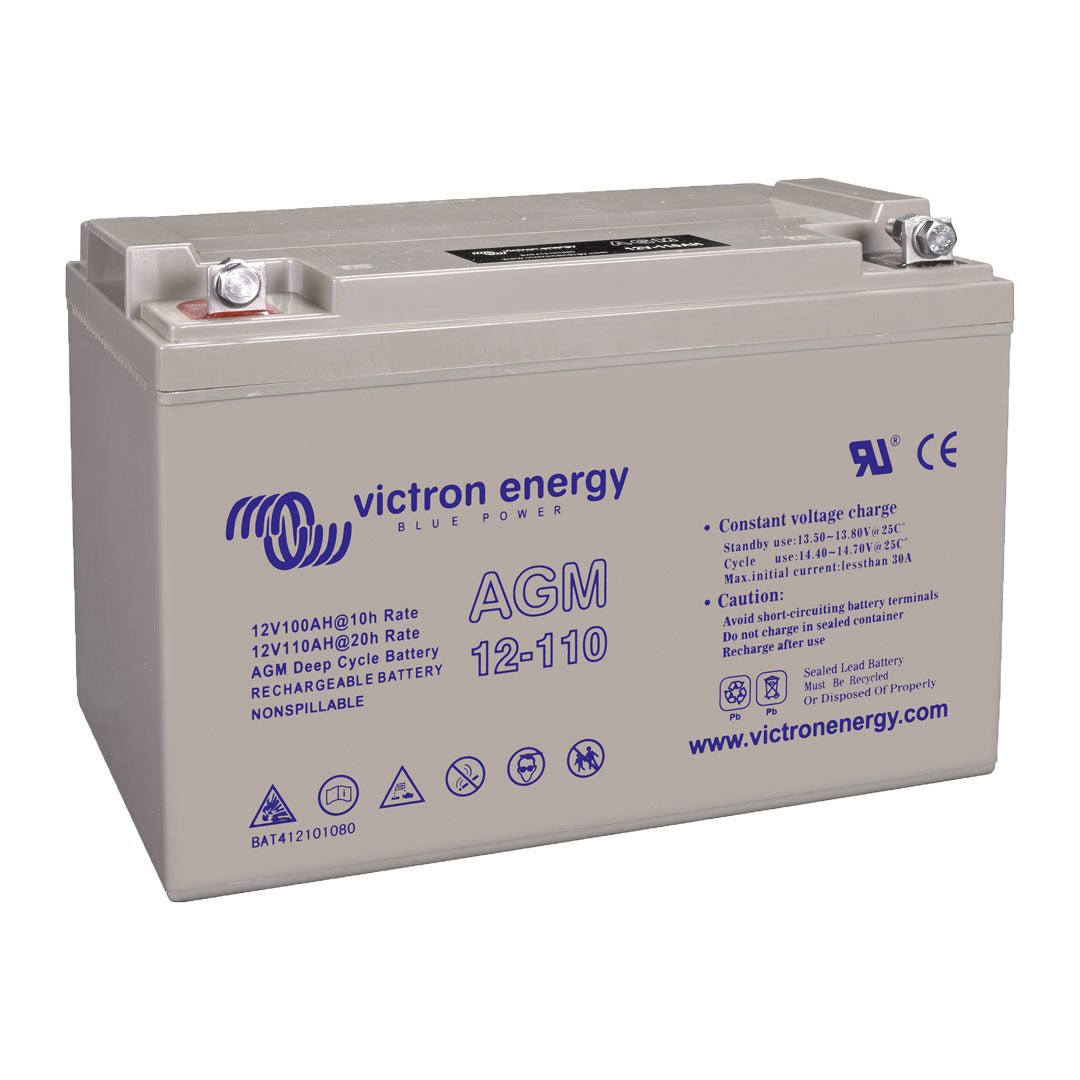 Victron 12V 110Ah AGM Deep Cycle Battery (M8 Flag) - BAT412101084 - SolarBox