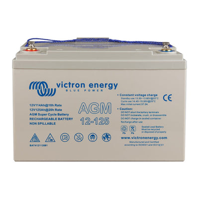 Victron 12V 125Ah AGM Super Cycle Battery (M8 Insert) - BAT412112081 - SolarBox