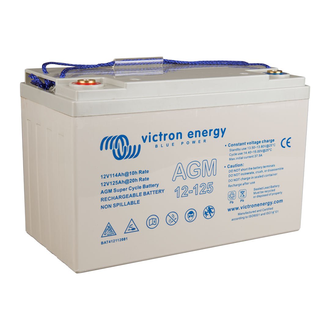 Victron 12V 125Ah AGM Super Cycle Battery (M8 Insert) - BAT412112081 - SolarBox