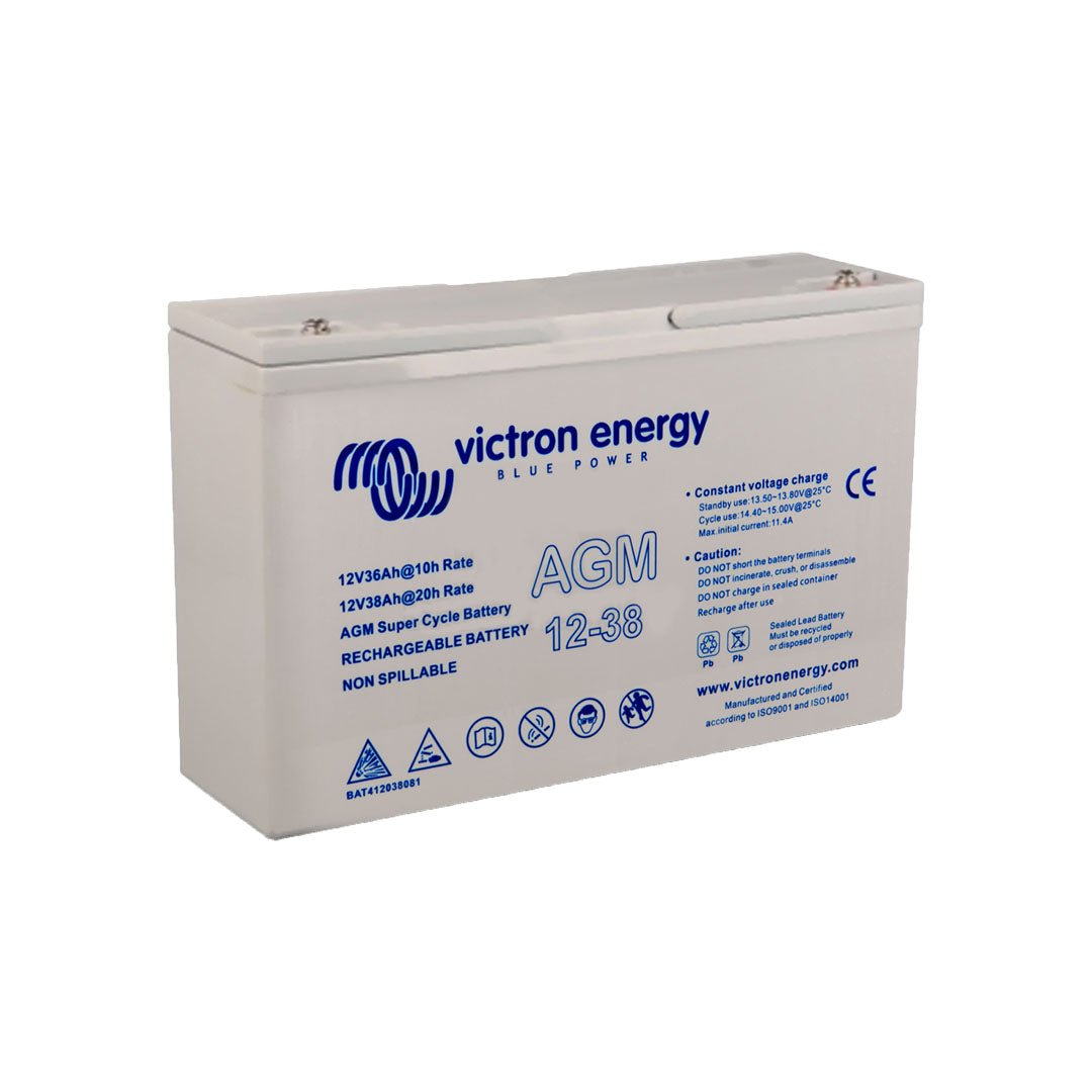 Victron 12V 38Ah AGM Super Cycle Battery (M5 Insert) - BAT412038081 - SolarBox