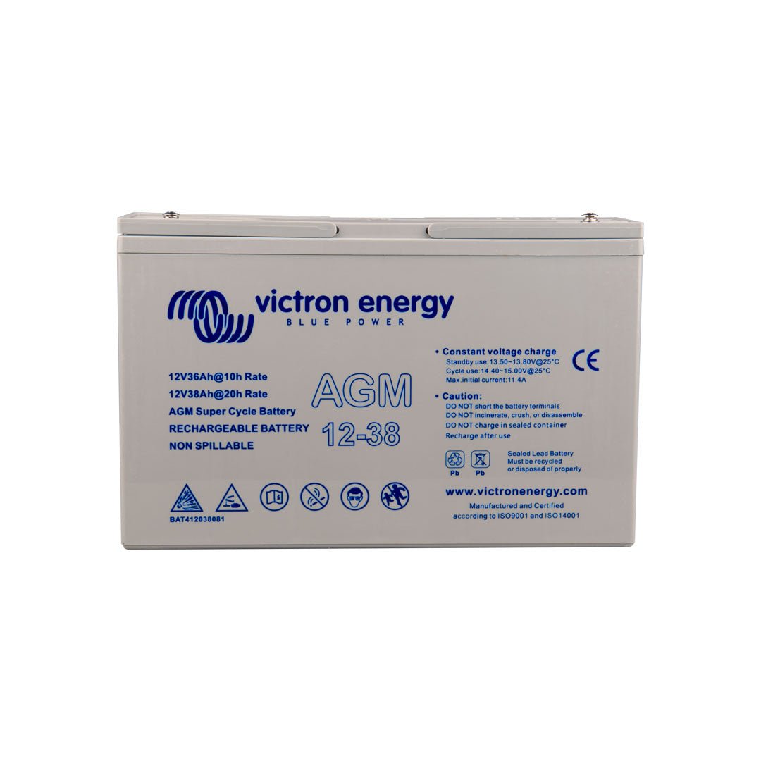 Victron 12V 38Ah AGM Super Cycle Battery (M5 Insert) - BAT412038081 - SolarBox