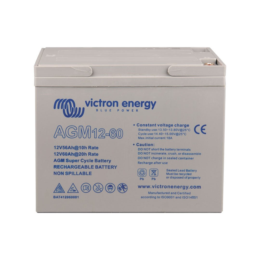 Victron 12V 60Ah AGM Super Cycle Battery (M6 Insert) - BAT412060082 - SolarBox