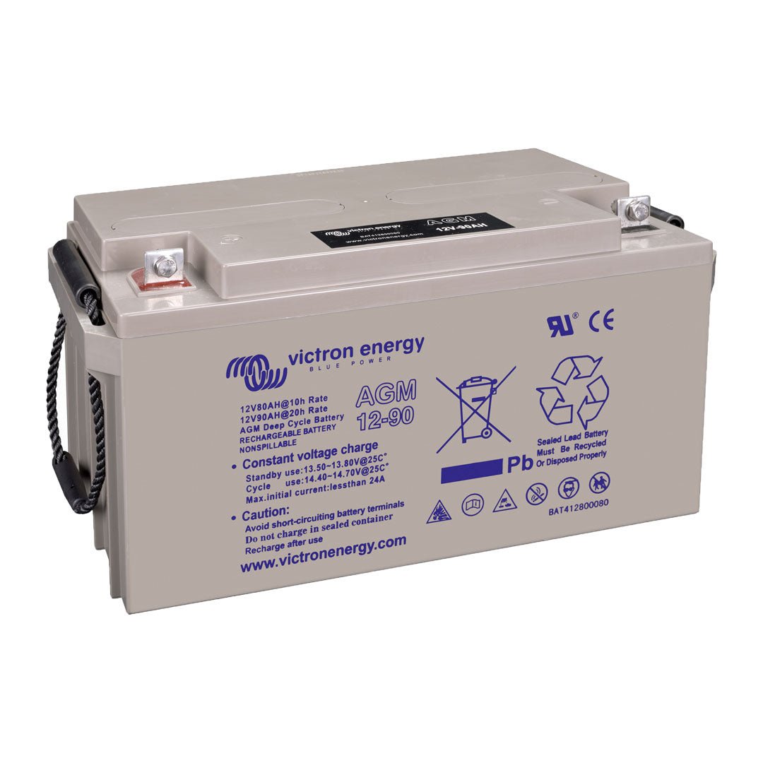 Victron 12V 90Ah AGM Deep Cycle Battery (M6 Flag) - BAT412800084 - SolarBox