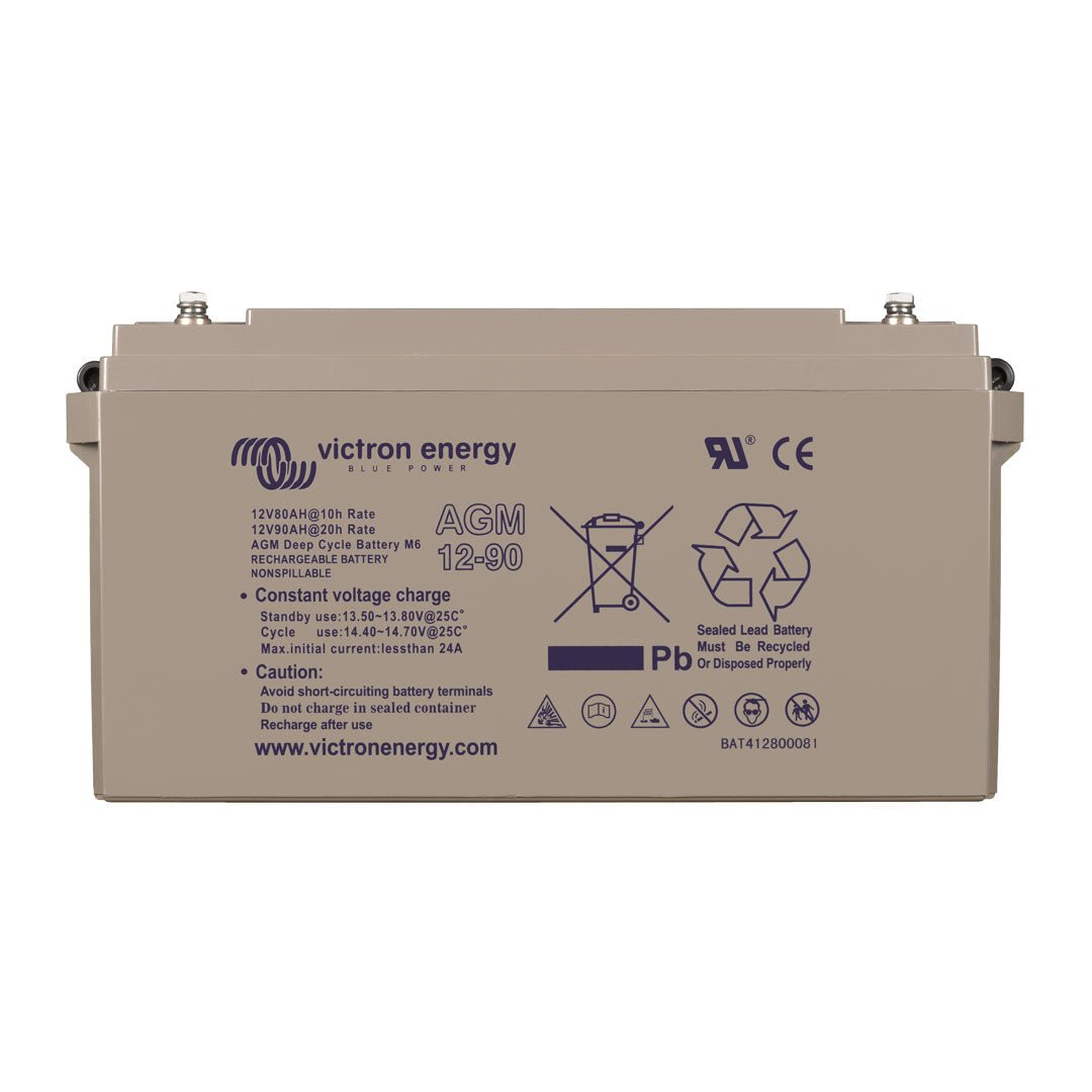 Victron 12V 90Ah AGM Deep Cycle Battery (M6 Insert) - BAT412800085 - SolarBox