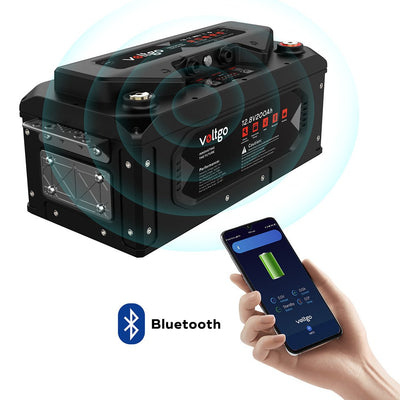 VoltGo 12.8V 200Ah IP65 LiFePO4 Battery with Bluetooth/CAN/RS485 - VLRV2560A - SolarBox