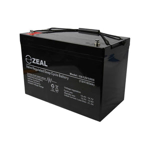 Zeal 12V 105Ah Deep Cycle AGM Battery - SA12V105C - SolarBox