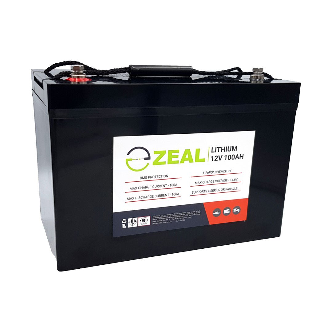 Zeal Lithium 12V 100Ah LiFePO4 Battery - SLZ12V100S - SolarBox