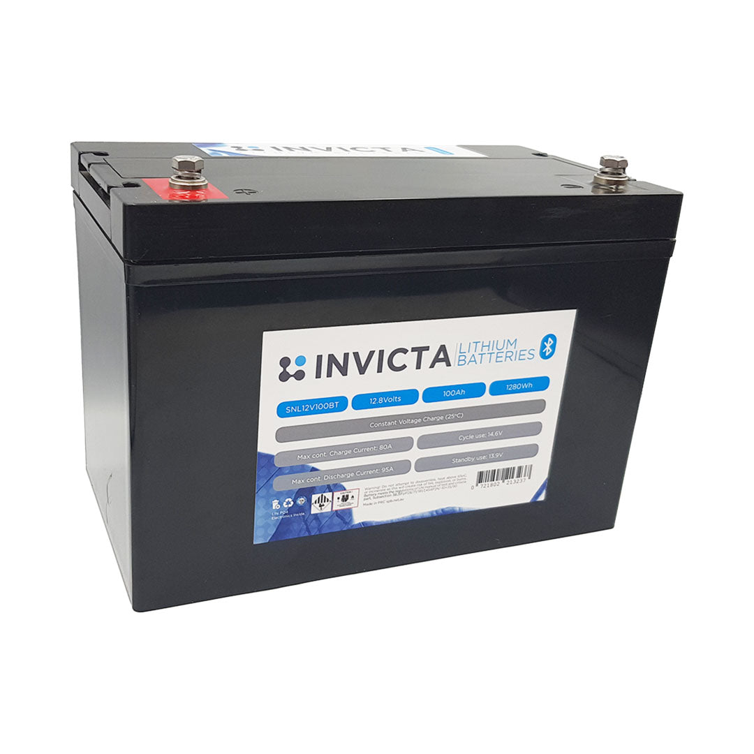 Invicta Lithium 12V 100Ah LiFePO4 Battery Bluetooth - SNL12V100BT