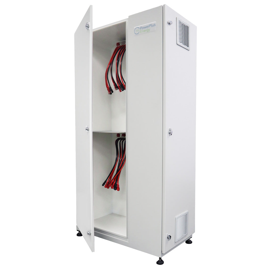 PowerPlus Energy Cabinet for Inverter & 12x Batteries IP54 - PEF12W-B250 Open
