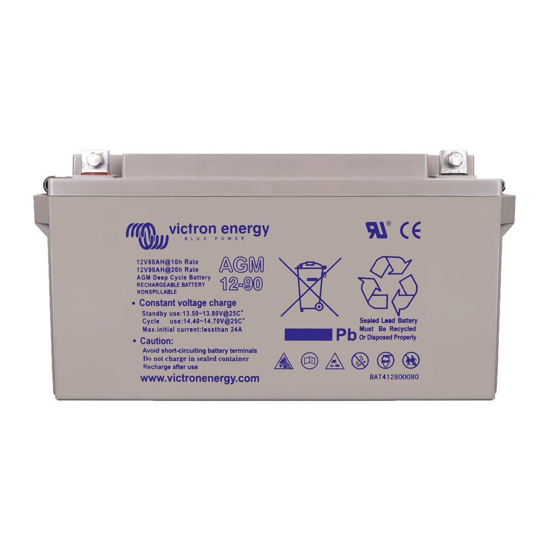 Victron 12V 90Ah AGM Deep Cycle Battery (M6 Flag) - BAT412800084