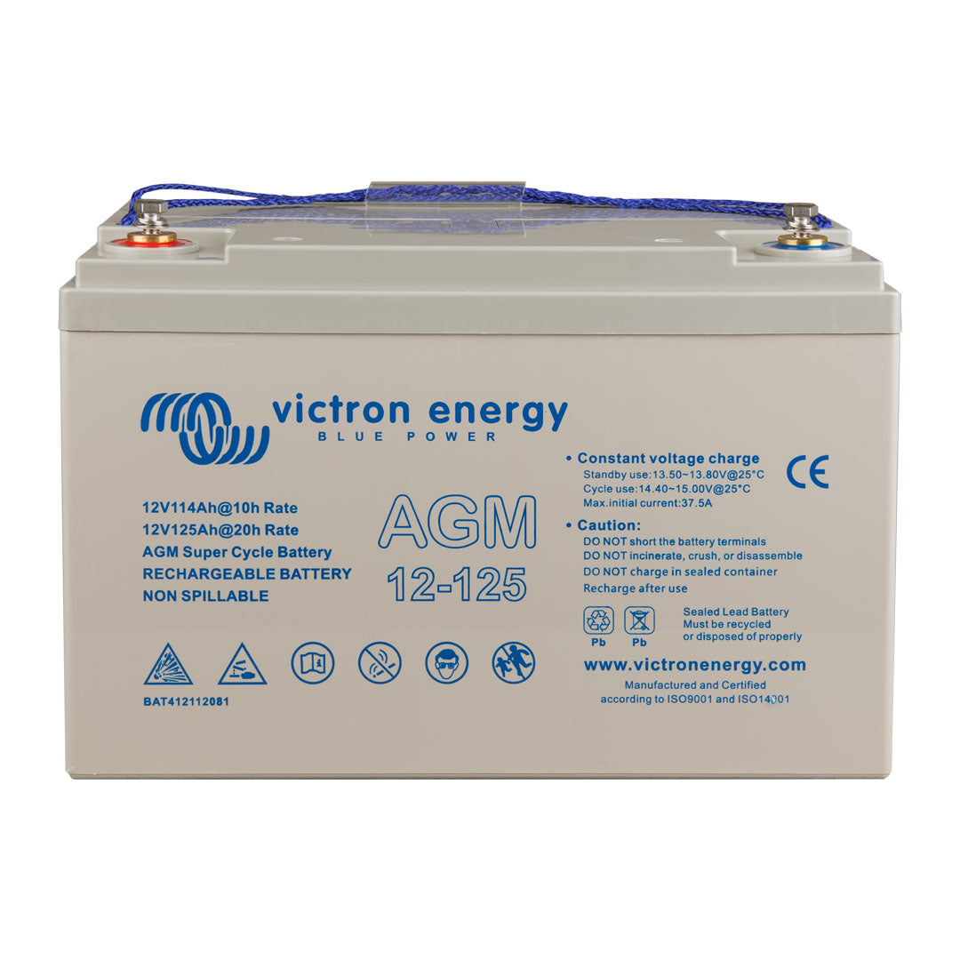 Victron 12V 125Ah AGM Super Cycle Battery (M8 Insert) - BAT412112081