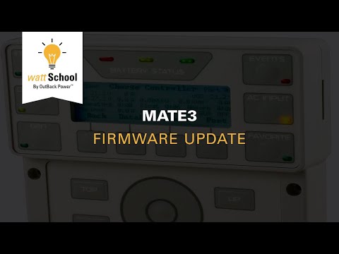 OutBack Power MATE3s Firmware Update Video